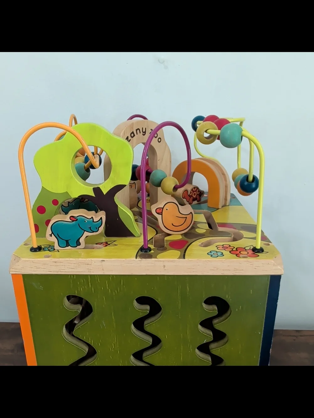 Orange Multi-Activity Wooden Alphabet Cube Toy